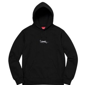 Supreme Tag Logo Hooded Sweatshirt (SS19, Black, Large)
